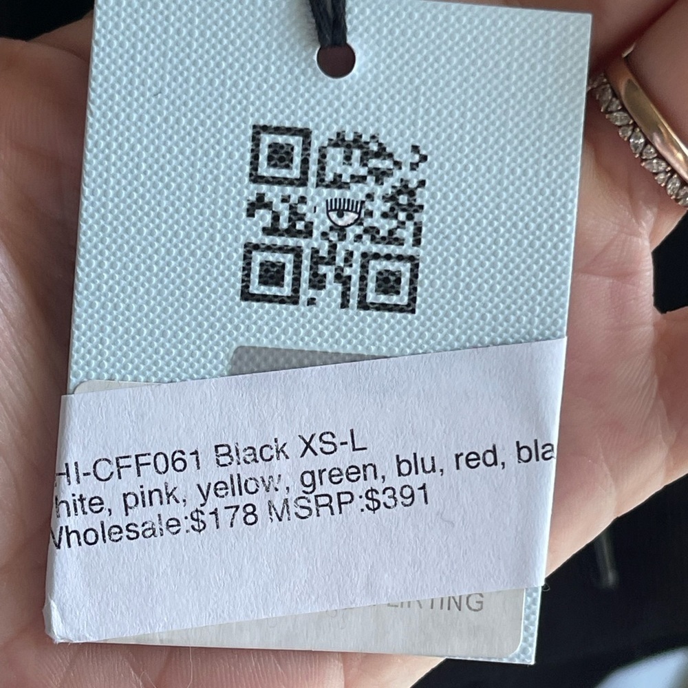 Chiara Ferragni NWT Black Cropped Hoodie with Flirting Beaded Wink Detail - Picture 5 of 14